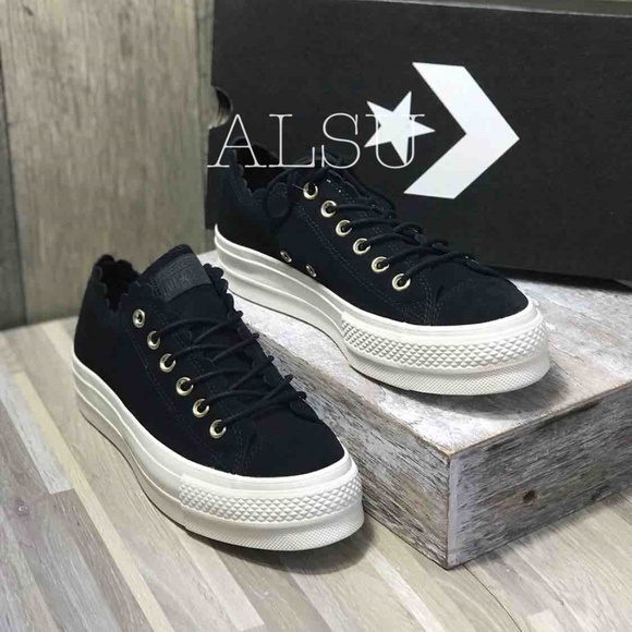 NWT Converse Lift Low Top Suede Black W AUTHENTIC - Picture 2 of 8